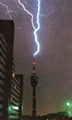 Blitz am Fernsehturm in Mnchen